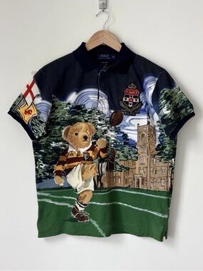 Polo Ralph Lauren Kicker Bear Shirt Men’s M Rugby Football St Andrew’s Cathedral